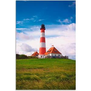 Artland Artprint Westerhever vuurtoren als artprint van aluminium, artprint op linnen, muursticker of poster in verschillende maten