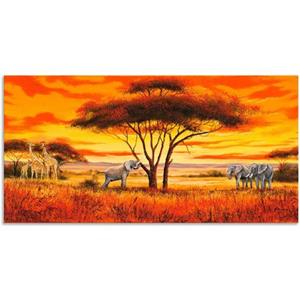 Artland Artprint Afrikaans landschap II als artprint van aluminium, artprint op linnen, muursticker of poster in verschillende maten