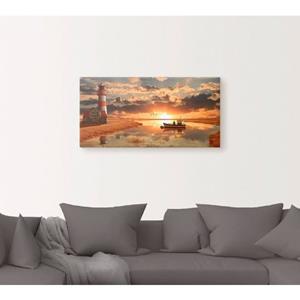 Artland Artprint Maritieme idylle bij de vuurtoren als artprint op linnen, muursticker of poster in verschillende maten