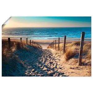 Artland Artprint Weg naar het Noordzeestrand zonsondergang als artprint van aluminium, artprint op linnen, muursticker of poster in verschillende maten