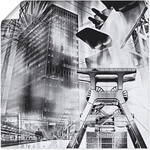 Artland Artprint Essen skyline abstracte collage als artprint op linnen, muursticker of poster in verschillende maten