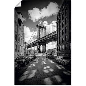 Artland Artprint Manhattan Bridge in Brooklyn, New York als artprint van aluminium, artprint op linnen, muursticker of poster in verschillende maten