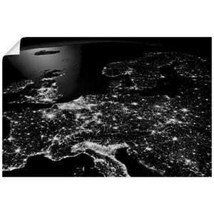Artland Artprint Centraal Europa vanuit de ruimte als artprint van aluminium, artprint op linnen, muursticker of poster in verschillende maten