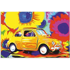 Artland Artprint Fiat 500 als artprint van aluminium, artprint op linnen, muursticker of poster in verschillende maten