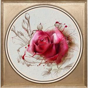 Queence Artprint op acrylglas Roze roos