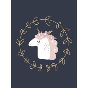 Queence Artprint op linnen Eenhoorn