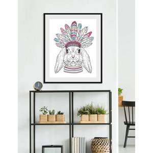 Queence Wanddecoratie Indiana Bunny (1 stuk)