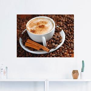 Artland Artprint Cappuccino - koffie als artprint van aluminium, artprint op linnen, muursticker of poster in verschillende maten