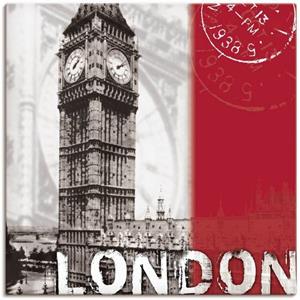 Artland Artprint London_bordeauxrood als artprint van aluminium, artprint op linnen, muursticker of poster in verschillende maten