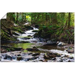 Artland Artprint Loop van de beek in het bos als artprint van aluminium, artprint voor buiten, artprint op linnen, poster, muursticker