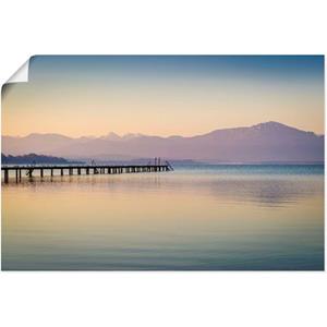 Artland Artprint Morgen aan de Chiemsee als artprint van aluminium, artprint op linnen, muursticker of poster in verschillende maten