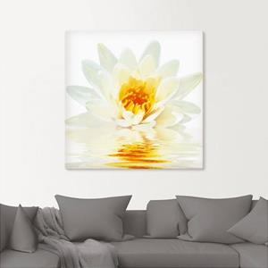 Artland Artprint Lotusbloem drijft op het water als artprint van aluminium, artprint op linnen, muursticker of poster in verschillende maten