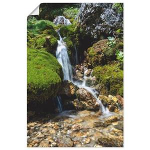 Artland Artprint Kleine waterval in de bergen als artprint van aluminium, artprint op linnen, muursticker of poster in verschillende maten