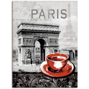 Artland Artprint Parijs - Café au lait als artprint van aluminium, artprint op linnen, muursticker of poster in verschillende maten