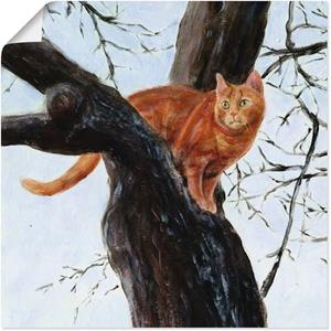 Artland Artprint Kat in boom als artprint op linnen, muursticker of poster in verschillende maten