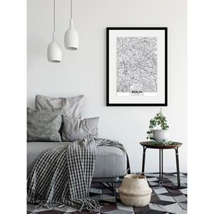 Queence Wanddecoratie Berlijn stadskaart (1 stuk)