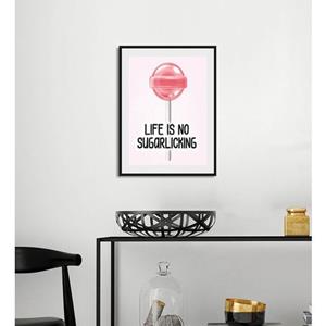 Queence Wanddecoratie LIFE IS NO SUGARLICKING (1 stuk)