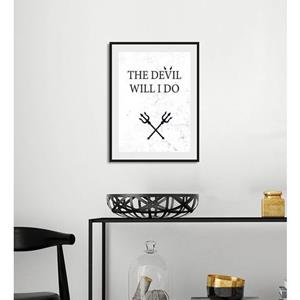 Queence Wanddecoratie THE DEVIL WILL I DO (1 stuk)