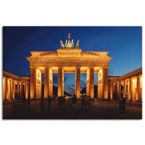 Artland Artprint Brandenburger Tor bij avondschemering als artprint van aluminium, artprint op linnen, muursticker of poster in verschillende maten
