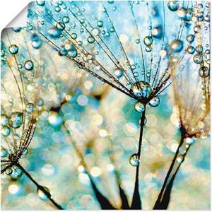 Artland Artprint Pluizenbol blauwe diamanten als artprint van aluminium, artprint op linnen, muursticker of poster in verschillende maten
