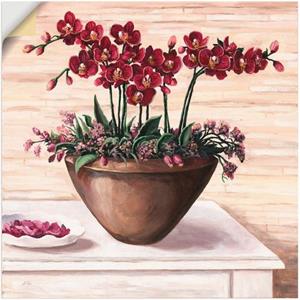 Artland Artprint Orchideeën in bordeaux als artprint van aluminium, artprint op linnen, muursticker of poster in verschillende maten