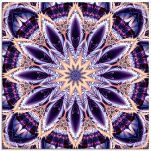 Artland Print op glas Mandala ster paars in verschillende maten