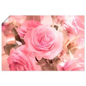 Artland Artprint Boeket roze rozen als artprint van aluminium, artprint op linnen, muursticker of poster in verschillende maten