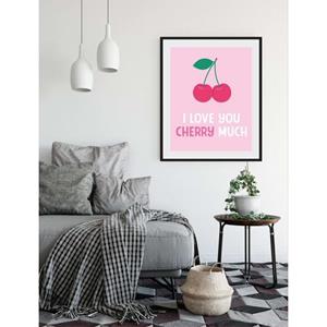 Queence Wanddecoratie I LOVE YOU CHERRY MUCH (1 stuk)