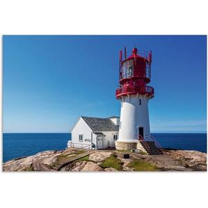 Artland Artprint De vuurtoren Lindesnes Fyr in Noorwegen als artprint van aluminium, artprint op linnen, muursticker of poster in verschillende maten