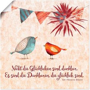 Artland Artprint Levenswijsheid gelukkig als artprint van aluminium, artprint op linnen, muursticker of poster in verschillende maten
