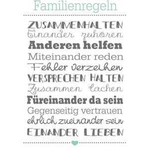 Bönninghoff Artprint op linnen Familieregels (1 stuk)