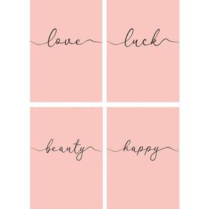Artland Poster Liefde geluk schoonheid blijmoedigheid Poster, artprint, wandposter (4 stuks)