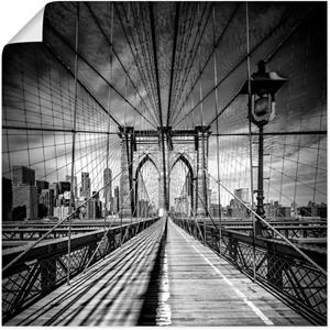 Artland Artprint New York City Brooklyn Bridge als artprint van aluminium, artprint op linnen, muursticker of poster in verschillende maten