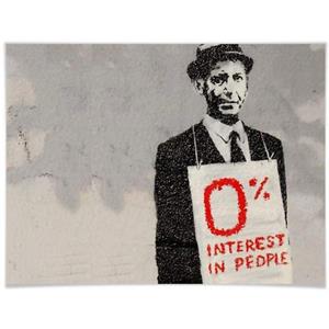 Wall-Art Poster Graffiti afbeelding Zero interest in people Poster, artprint, wandposter (1 stuk)
