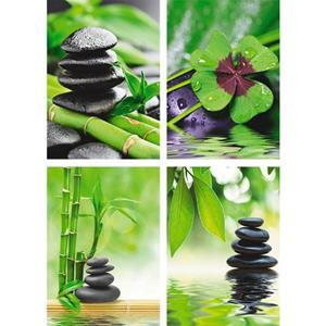 Artland Poster Klavertje-vier zen steenpiramide water Poster, artprint, wandposter (4 stuks)