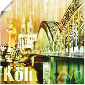 Artland Artprint Keulen Skyline abstracte collage als artprint op linnen, muursticker of poster in verschillende maten
