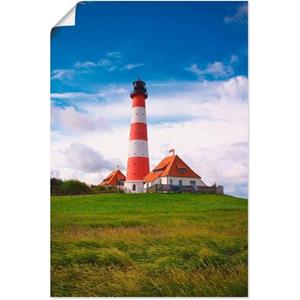 Artland Artprint Westerhever vuurtoren als artprint van aluminium, artprint op linnen, muursticker of poster in verschillende maten