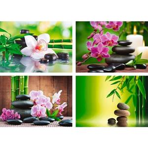 Artland Poster Spa bamboe takjes zen stenen Poster, artprint, wandposter (4 stuks)