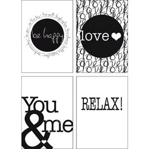 Artland Poster Vrolijk liefde II jij & ik II ontspannen Poster, artprint, wandposter (4 stuks)