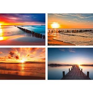 Artland Poster Oostzee Strand zon zonsondergang Poster, artprint, wandposter (4 stuks)