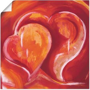 Artland Artprint Abstracte harten - rood als artprint van aluminium, artprint op linnen, muursticker of poster in verschillende maten