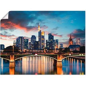 Artland Artprint Frankfurt am Main Skyline II als artprint van aluminium, artprint op linnen, muursticker of poster in verschillende maten