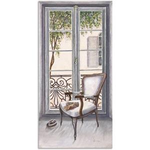 Artland Artprint Fauteuil voor een raam als artprint van aluminium, artprint op linnen, muursticker of poster in verschillende maten