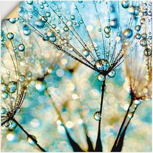 Artland Artprint Pluizenbol blauwe diamanten als artprint van aluminium, artprint op linnen, muursticker of poster in verschillende maten