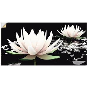 Artland Artprint Twee lotusbloemen op het water als artprint van aluminium, artprint op linnen, muursticker of poster in verschillende maten