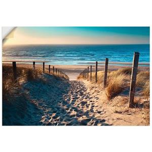 Artland Artprint Weg naar het Noordzeestrand zonsondergang als artprint van aluminium, artprint op linnen, muursticker of poster in verschillende maten