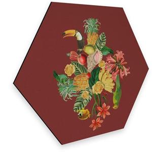 k&lwallart K&l Wall Art - 25x22cm Geometrische Hexagon Alu-Dibond Wanddekoration Wohnzimmer