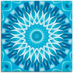 Artland Artprint Mandala blauw bloem als artprint van aluminium, artprint op linnen, muursticker of poster in verschillende maten