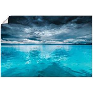 Artland Artprint Mystiek meer met boot als artprint van aluminium, artprint op linnen, muursticker of poster in verschillende maten