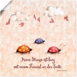 Artland Artprint Levenswijsheid vrienden als artprint van aluminium, artprint op linnen, muursticker of poster in verschillende maten